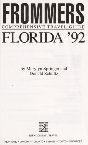 Tapa de Frommer's comprehensive travel guide, Florida '92