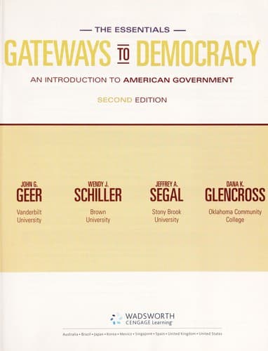 Tapa de Gateways to democracy essentials integrated