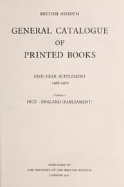 Tapa de General catalogue of printed books