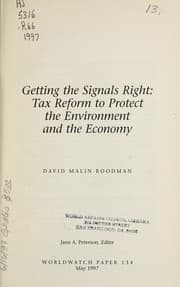 Tapa de Getting the signals right : tax reform to protect the environment and the economy