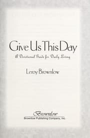 Tapa de Give us this day : a devotional guide for daily living