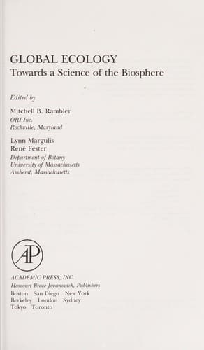 Tapa de Global ecology