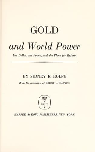Tapa de Gold and world power