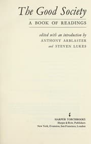 Tapa de The good society : a book of readings