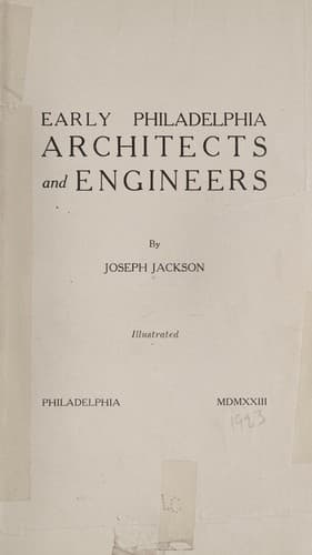Tapa de Early Philadelphia architects and engineers