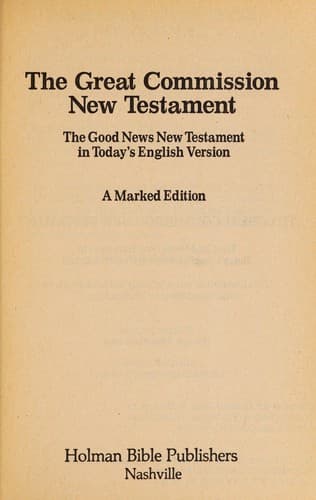 Tapa de The great commission New Testament