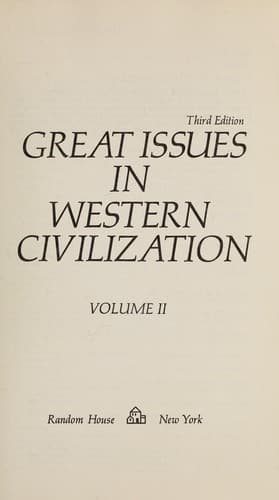 Tapa de Great issues in Western civilization