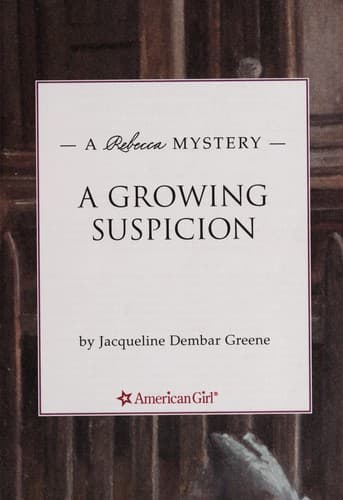 Tapa de A growing suspicion