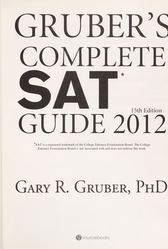 Tapa de Gruber's complete SAT guide 2012