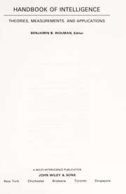 Tapa de Handbook of intelligence