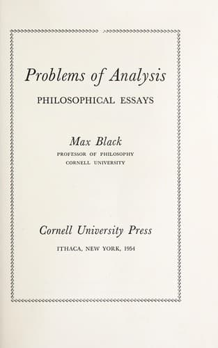 Tapa de Problems of analysis