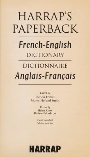 Tapa de Harrap's French Dictionary