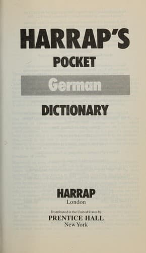 Tapa de Harrap's pocket German dictionary