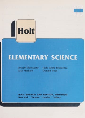 Tapa de Holt elementary science
