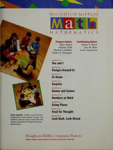 Tapa de Houghton Mifflin math mathematics