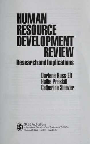 Tapa de Human resource development review