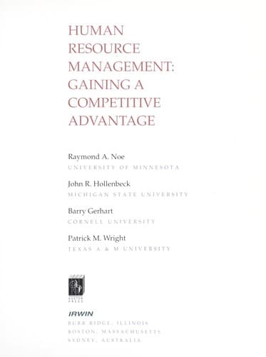Tapa de Human resource management