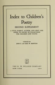Tapa de Index to children's poetry