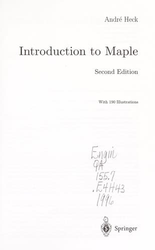 Tapa de Introduction to Maple