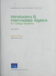 Tapa de Introductory & intermediate algebra for college students