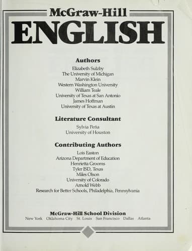 Tapa de McGraw-Hill English