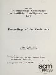 Tapa de ACM Sigart International Conference on Artificial Intelligence and Law