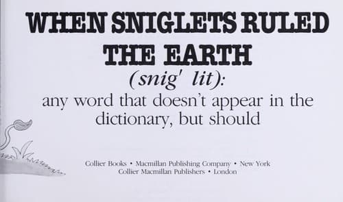 Tapa de When sniglets ruled the earth