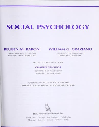 Tapa de Social psychology