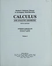 Tapa de Student's solutions manual to accompany Stein/Barcellos Calculus and analytic geometry