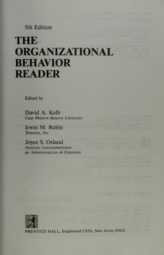 Tapa de The Organizational behavior reader