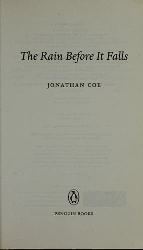 Tapa de The rain before it falls