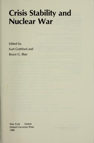Tapa de Crisis stability and nuclear war