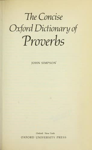 Tapa de The Concise Oxford dictionary of proverbs