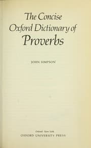 Tapa de The Concise Oxford dictionary of proverbs
