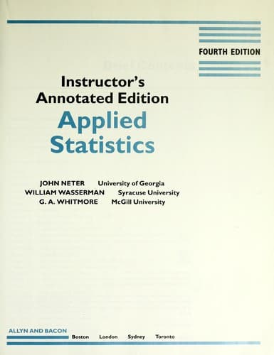 Tapa de Applied statistics