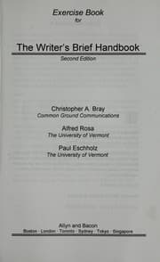 Tapa de Exercise book for the writer's brief handbook