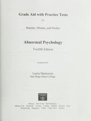 Tapa de Grade aid with practice tests for Butcher, Mineka, and Hooley Abnormal Psychology, 12th ed