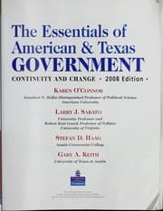 Tapa de The essentials of American & Texas government : continuity and change
