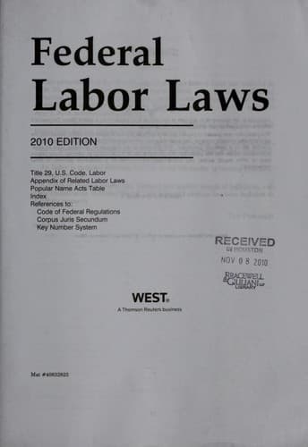 Tapa de Federal labor laws
