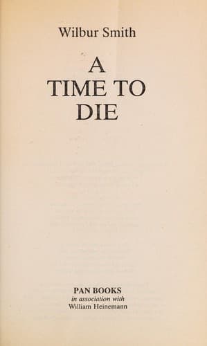 Tapa de A time to die