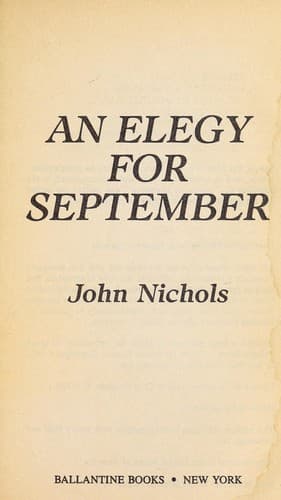 Tapa de An elegy for September