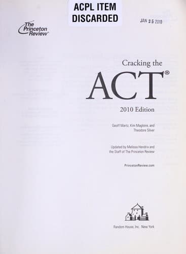 Tapa de Cracking the ACT