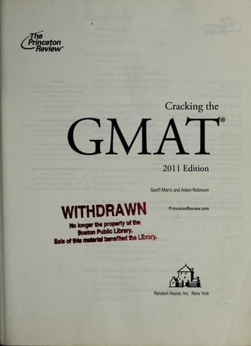 Tapa de Cracking the GMAT