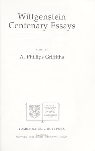 Tapa de Wittgenstein centenary essays