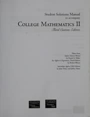 Tapa de Student solutions manual to accompany college mathematics II