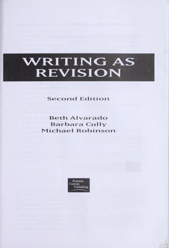 Tapa de Writing as revision