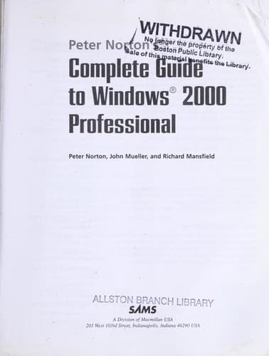 Tapa de Peter Norton's complete guide to Microsoft Windows 2000 professional