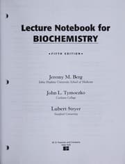 Tapa de Lecture notebook for Biochemistry, fifth edition