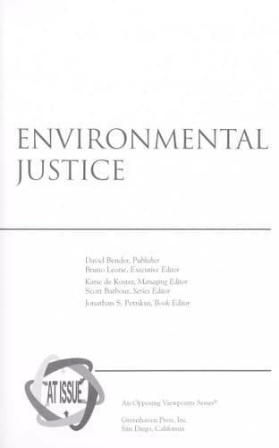 Tapa de Environmental justice