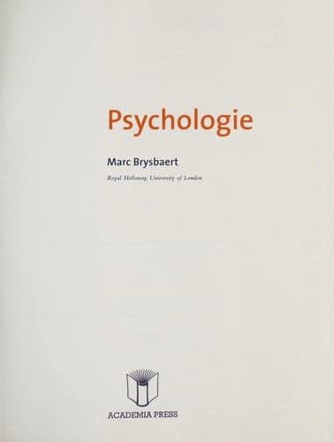 Tapa de Psychologie